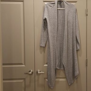 WHBM gray very long cardigan